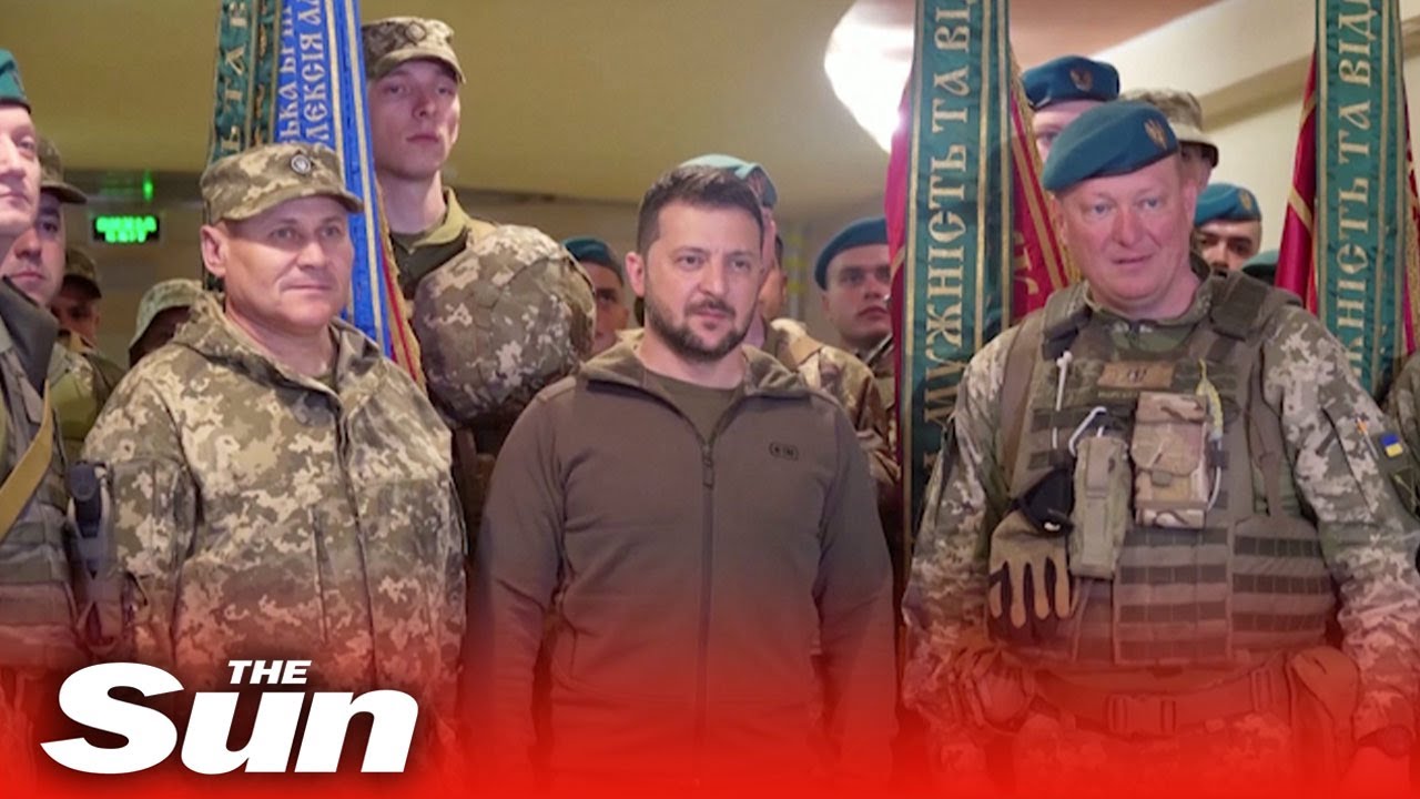 President Zelensky visits front line to congratulate ‘heroic’ Ukrainian marines