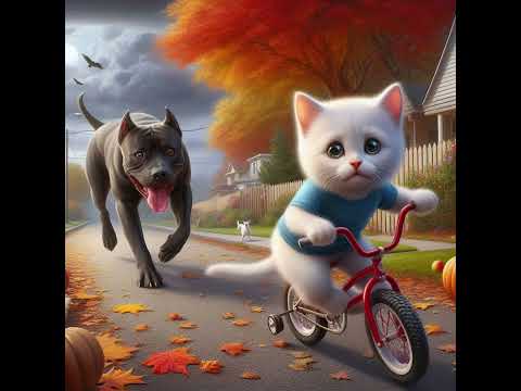 Kitten gets saved from a Pitbull #cat #dog #cartoon #aiartanimation #inspirational #inspiration