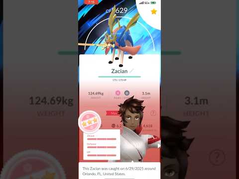 ホビーの動画サムネイル - 💯I Caught a SPECIAL BACKGROUND 100 IV ZACIAN In Pokemon Go!!!💯 #shorts #pokemon