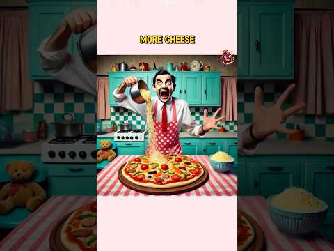 Mr.Bean makes delicious Pizza 🍕 #comedy #funny #animation #mrbean #memes #brainrot #pizza #cooking