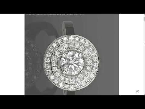 4 PRONG HALO DIAMOND RING VVS2 14 KARAT WHITE GOLD 2.25 CARAT SIZE 4 1/2 - 9 #daimondjewellery