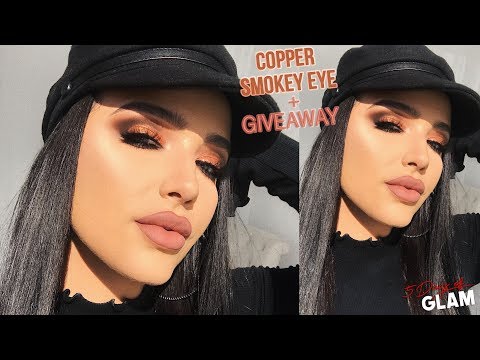 COPPER SMOKEY EYE TUTORIAL | 5 Days of Glam Giveaways - UCEZtkE45zjun9zROKtcqOcQ