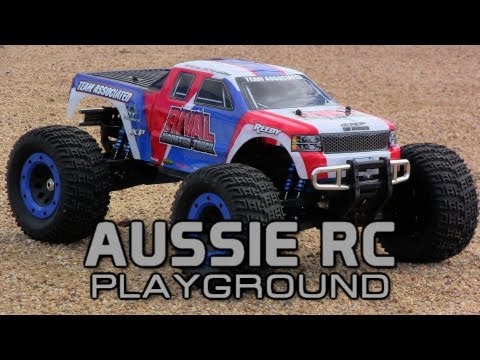 Team Associated Rival MT on 6S doing backflips at BMX track - UCOfR0NE5V7IHhMABstt11kA