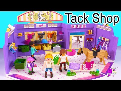 Shopping At Playmobil  Horse Tack Shop with Spirit Riding Free Dolls - Video - UCIX3yM9t4sCewZS9XsqJb9Q