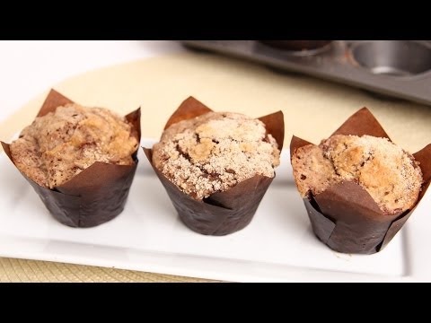 Chocolate Crumb Cake Muffins Recipe - Laura Vitale - Laura in the Kitchen Episode 739 - UCNbngWUqL2eqRw12yAwcICg