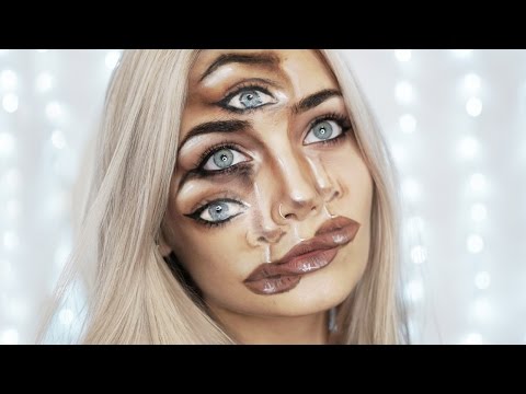 TRIPPY TRIPLE VISION HALLOWEEN MAKEUP TUTORIAL - UCBKFH7bU2ebvO68FtuGjyyw