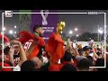بشرة خيرة .. جماهير المغرب ترفع ماكيت كأس العالم وتتمنى التتويج

