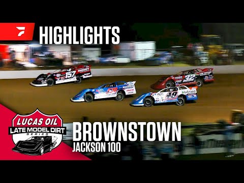 Lucas Oil Late Model Dirt Series | Highlights - 45th Annual Jackson 100 | Brownstown Speedway - dirt track racing video image