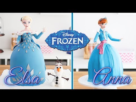 FROZEN CAKES ❄️ Elsa & Anna Doll Cakes 