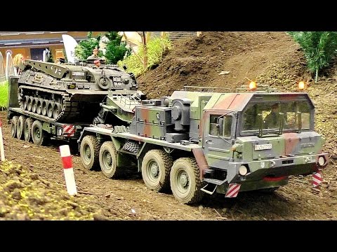 AWESOME RC SCALE ARMY MODEL TRUCK "FAUN SLT ELEFANT" WITH TANK TRANSPORT IN MOTION - UCNv8pE-nHTAAp77nXiAB9AA