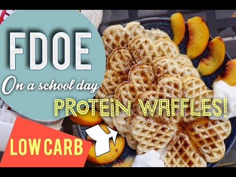 FULL DAY OF EATING: On a School Day | LOW CARB Protein Waffles! - UC-07j8SBVA5mHbiNWe2-jcw