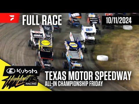 FULL RACE: Kubota High Limit Racing at Texas Motor Speedway 10/11/2024 - dirt track racing video image