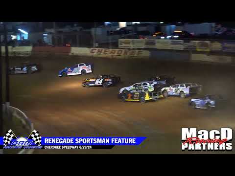 Renegade Sportsman Feature - Cherokee Speedway 6/29/24 - dirt track racing video image