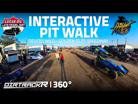 360° Interactive Pit Walk - Golden Isles Speedway: High Limit &amp; Lucas Oil Late Model Dirt Series - dirt track racing video image