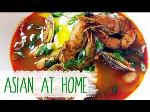 Soup Recipe : Silken Tofu Soup with Seafood Recipe (Soups) : Korean Cuisine : Asian at Home - UCIvA9ZGeoR6CH2e0DZtvxzw