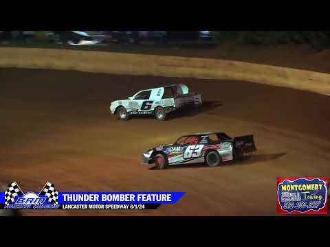 Thunder Bomber Feature - Lancaster Motor Speedway 6/1/24 - dirt track racing video image
