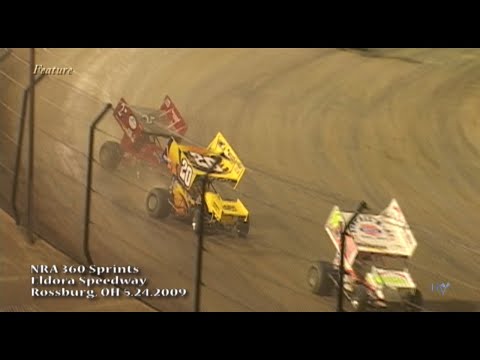 National Racing Alliance (NRA 360s) Sprint Cars - Eldora Speedway May 24, 2009 - dirt track racing video image