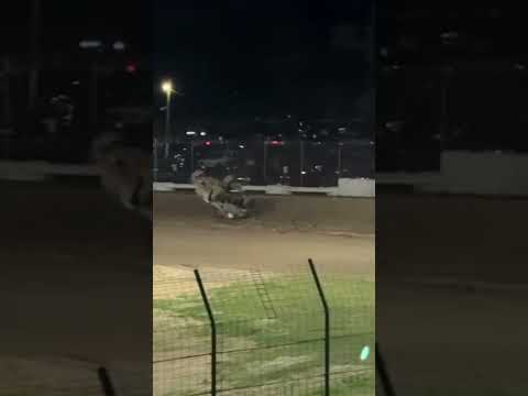 Joel Seegert Sr., takes a wild ride, barrel-rolling crash. He is ok.   #dirttrackracing #dirttrack - dirt track racing video image