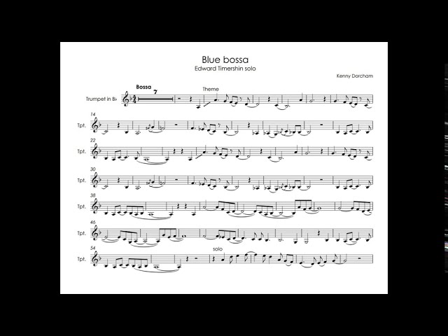 Sample Blues Trumpet Solo Sheet Music