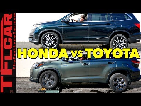2019 Honda Pilot vs Toyota Highlander Hybrid AWD vs the TFL Slip Test - UC6S0jAvcapqJ48ZzLfva12g