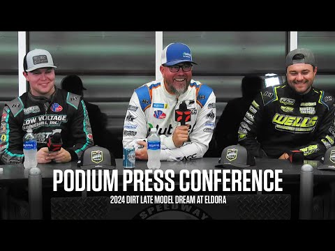 Podium Finishers Press Conference: 2024 Dirt Late Model Dream At Eldora Speedway - dirt track racing video image