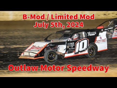 Outlaw Motor Speedway B-Mod / Limited Mod 07/05/24 #10 Alex Wiens GoPro - dirt track racing video image