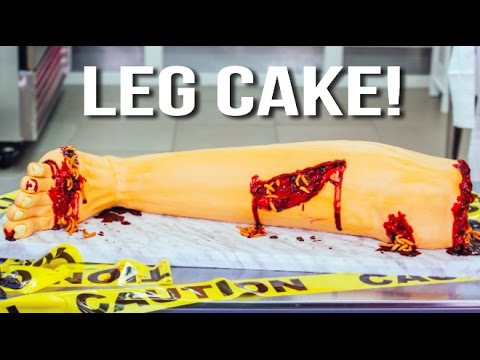 How To Make A HALLOWEEN LEG CAKE! Bloody Buttercream And Vanilla Cake Devoured By FURIOUS PETE! - UCvM1hVcRJmVWDtATYarC0KA