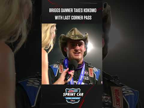 🫡 &quot;I love this place but it's never treated me this good.&quot; Briggs Danner stole one. #USAC #ISW25 - dirt track racing video image