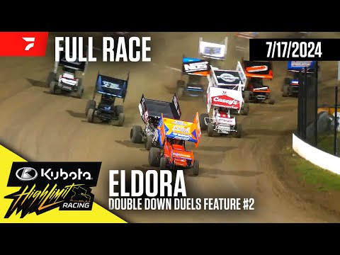 FULL RACE: Double Down Duels Feature 2 | Kubota High Limit Racing at Eldora Speedway 7/17/2024 - dirt track racing video image