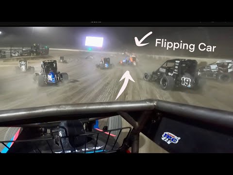 Eldora Speedway 4 Crown Big Crash Took Me Out - dirt track racing video image