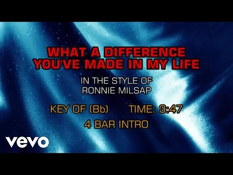 Ronnie Milsap - What A Difference You've Made In My Life (Karaoke) - UCQHthJbbEt6osR39NsST13g