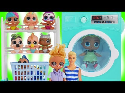 Fake LOL Barbie Doll Washing Clothes in Washing Machine Playset   #HAIRGOALS Series 5 Surprise Dolls - UCcUYGJmWfnkIyE36wss_nAw