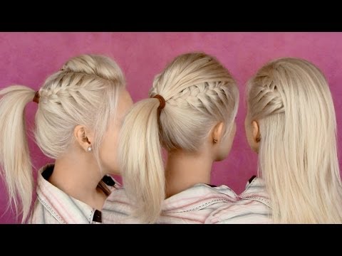 Back to school hairstyles for everyday: braided half updo and ponytail party hair tutorial - UCeRF3k69cJnxB87lwk9KbrA