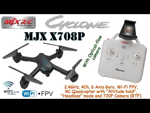 MJX X708P 2.4GHz, 4Ch, 6 Axis Gyro, Wi-Fi FPV, RC Quadcopter, Alt. hold, Headless, 720P Camera (RTF) - UC8Pp5wqa4mPIdtAYkGH2Pzw