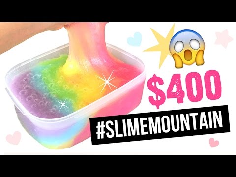 #SLIMEMOUNTAIN!!! DIY Mega GIANT Slime With 100+ Tubes and $400 Worth Of Glue!