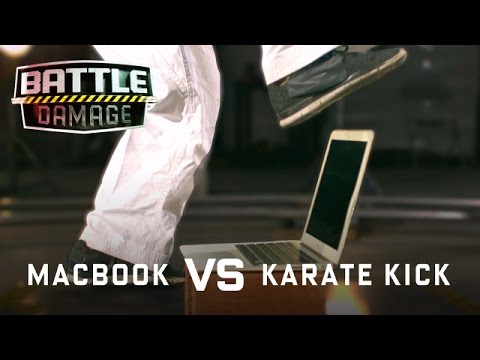 MacBook Air vs. Karate Kick of Death! - WIRED's Battle Damage - UCftwRNsjfRo08xYE31tkiyw