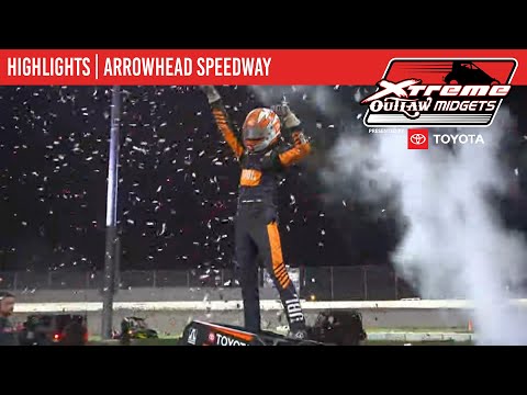 Xtreme Outlaw Midget Series Presented by Toyota | Arrowhead Speedway | July 25, 2025 | HIGHLIGHTS - dirt track racing video image