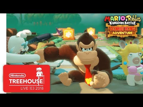 Mario + Rabbids Kingdom Battle: Donkey Kong Adventure Gameplay - Nintendo Treehouse: Live | E3 2018 - UCGIY_O-8vW4rfX98KlMkvRg