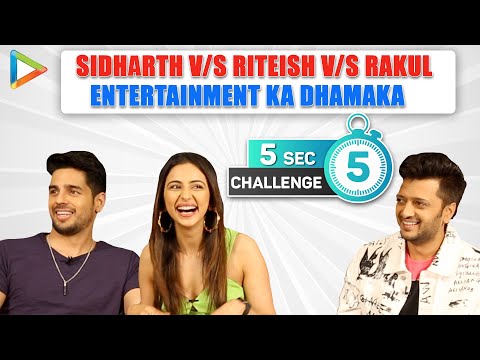 Video - Bollywood Funny - TSUNAMI OF LAUGHTER: Riteish, Sidharth & Rakul’s CRAZIEST 5 Second Challenge #India