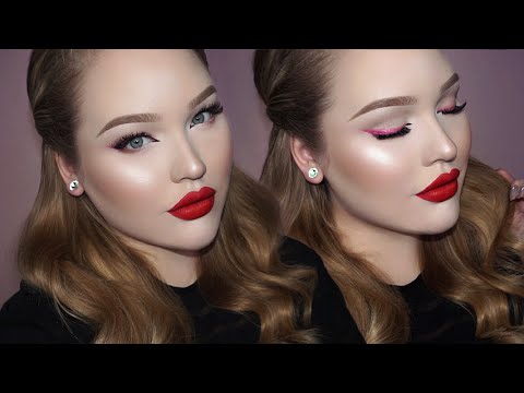 Soft Valentine's Day Makeup - Pink Liner & Matte Red Lips - UCzTKskwIc_-a0cGvCXA848Q