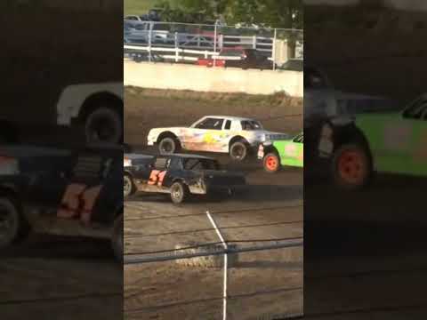 The infield tractor tire strikes again at Wilmot Raceway. - dirt track racing video image