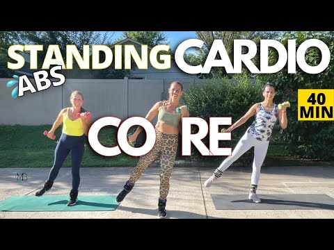 40 MIN LOW IMPACT Standing Cardio CORE Workout | Pilates Floorwork | Weight Loss at Home | NO REPEAT