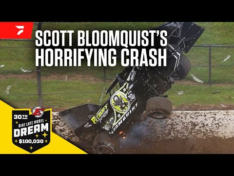 Scott Bloomquist Takes A Horrifying Flip At Eldora Speedway During Dirt Late Model Dream - dirt track racing video image