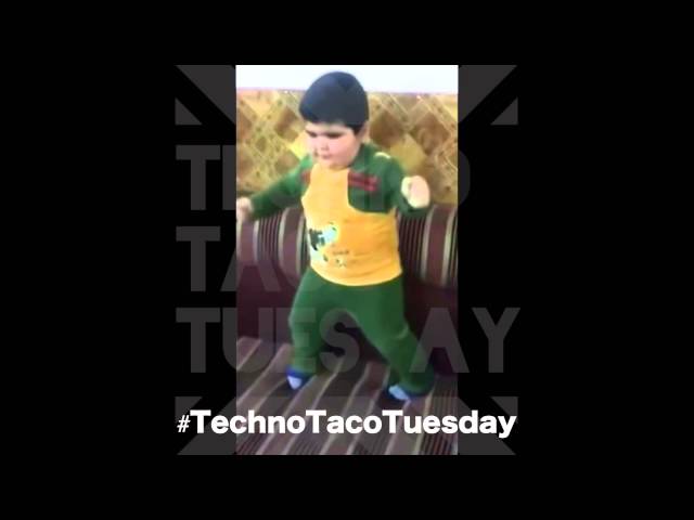 Chubby Kid Dancing to Techno Music