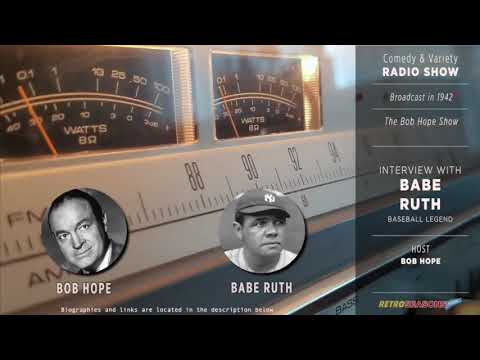 Bob Hope with Babe Ruth - Classic Baseball Radio Comedy Show video clip