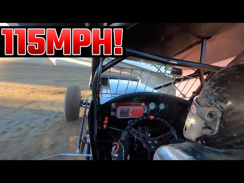 Tanner Holmes 115MPH World of Outlaws Qualifying At Grays Harbor Raceway! - dirt track racing video image