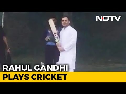 Video - India Special - Rahul Gandhi PLAYS CRICKET As Chopper Forced To Land In Haryana