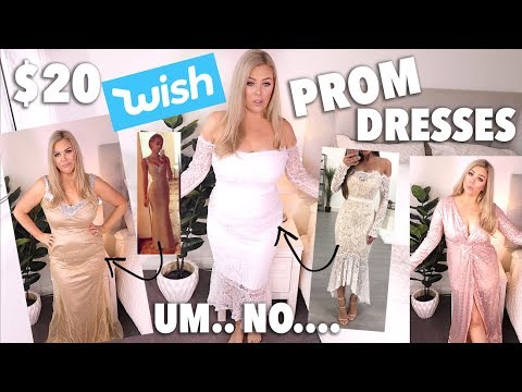 TRYING ON $20 WISH PROM DRESSES - UChplUdodMCdfZfmTQbRhNWw