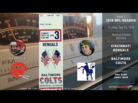 Cincinnati Bengals at Baltimore Colts - 1976 Radio Broadcast video clip