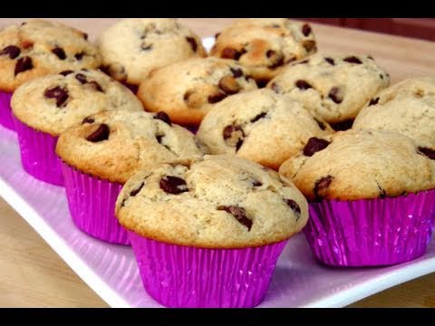 How to Make Homemade Chocolate Chip Muffins recipe - Laura Vitale - Laura in the Kitchen Ep 90 - UCNbngWUqL2eqRw12yAwcICg